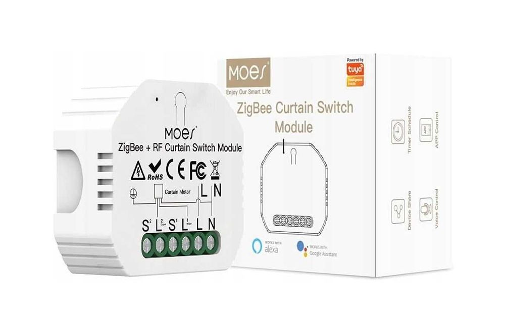 Inteligentny Przełącznik Sterownik do Rolet ZigBee+RF MOES MS-108ZR