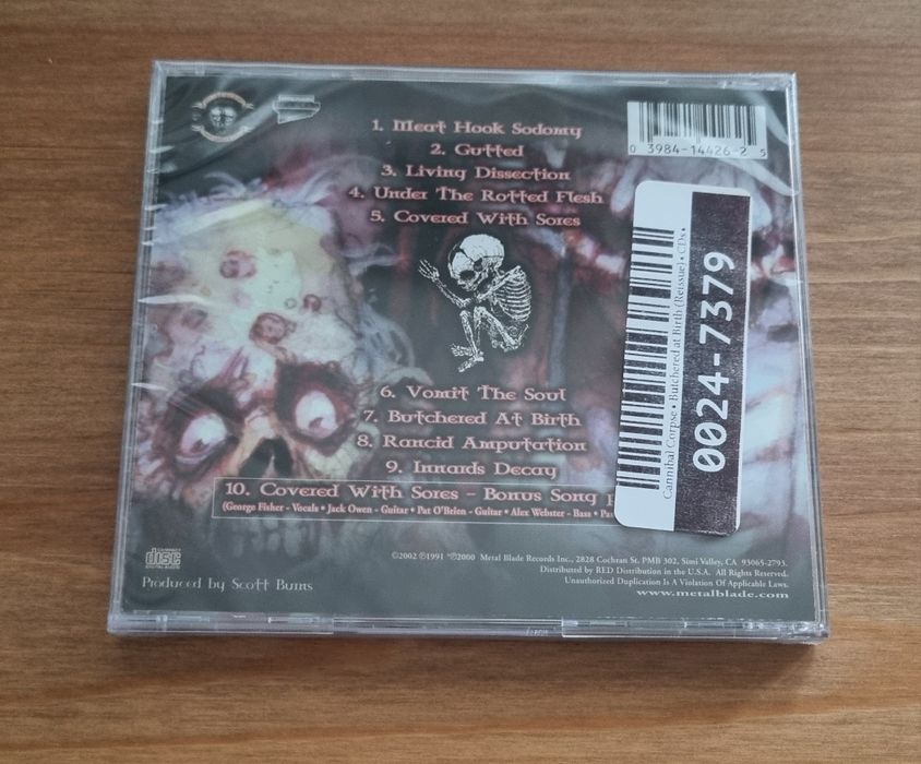 Cannibal Corpse Butchered At Birth CD NOWA 2002 Reissue USA Jewelcase