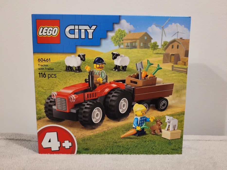 LEGO City 60461 Czerwony traktor z przyczepą i owcą