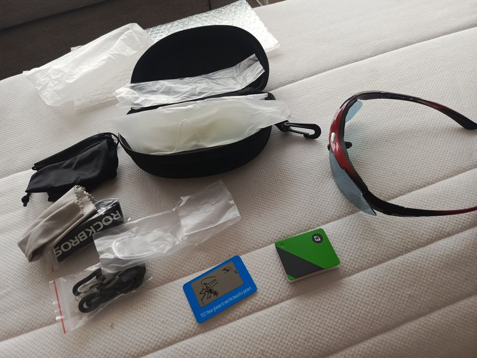 ROCKBROS-okulary rowerowe przeciwsłoneczne/3x szkła/etui/opaska/worek