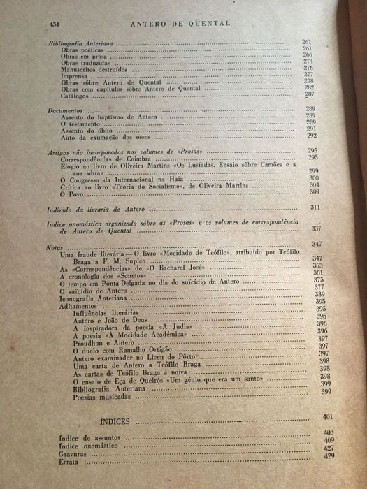 Antero de Quental / Camiliana/ Memórias de um Doido