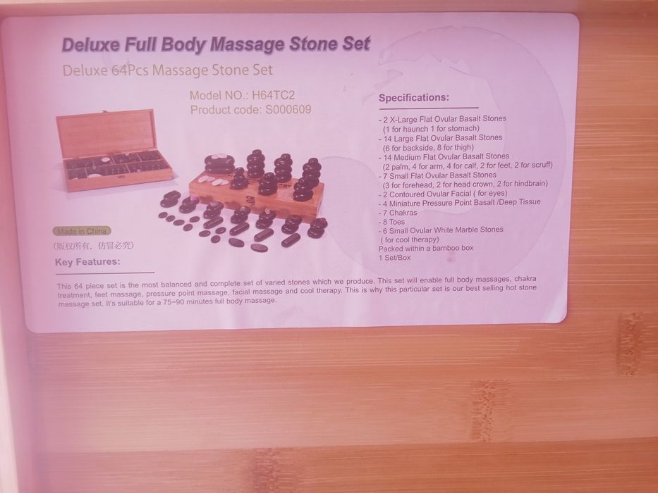 Conjunto de 64 pedras - Massagem Pedras Quentes (Novas)