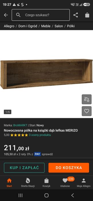 Półka  wisząca na sciane