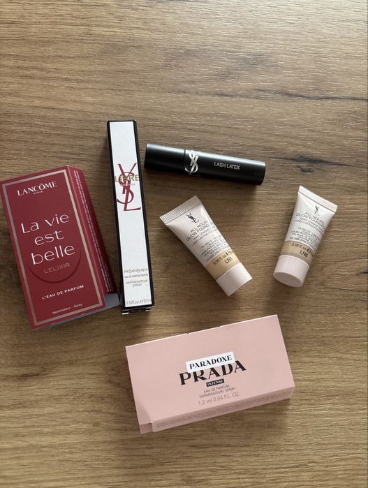 Zestaw miniaturek YSL prada Lancome