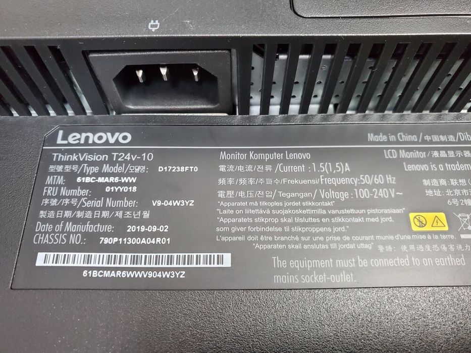 Монитор Lenovo ThinkVision T24v-10 24" (1920x1080) IPS HDMI DisplayPor