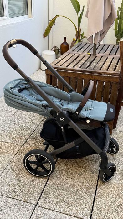 Carrinho Cybex Balios S Lux — Stormy Blue / Châssis Taupe + adaptatores