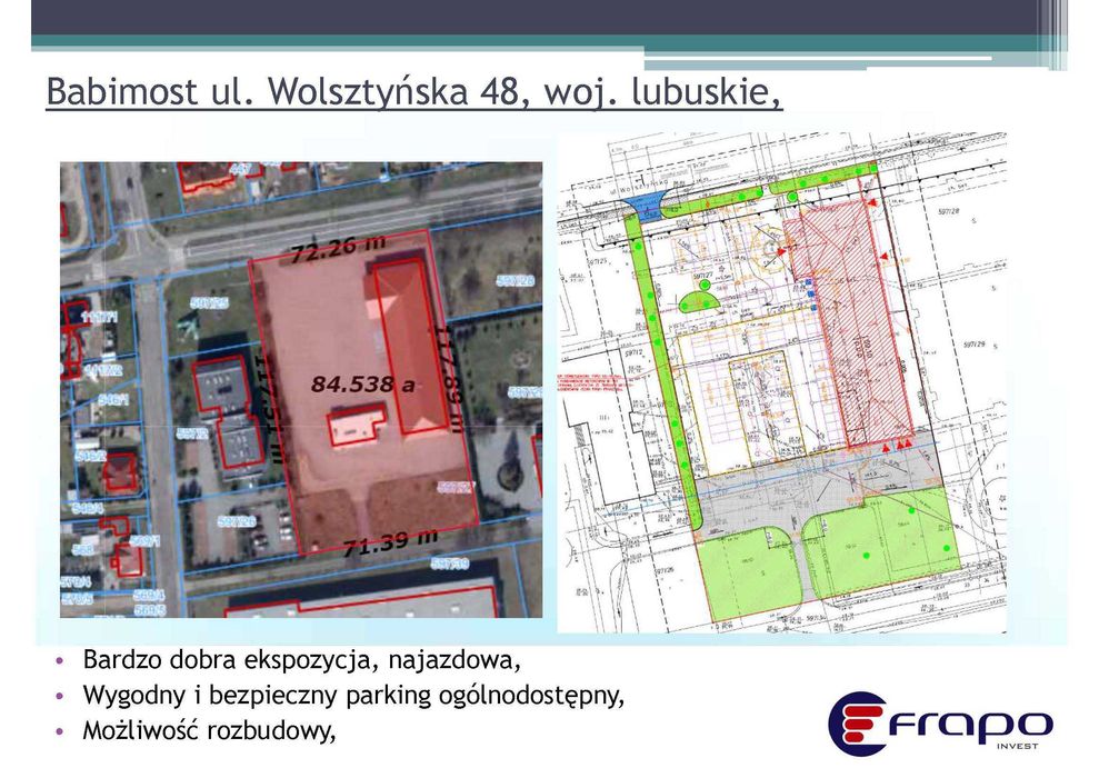 Babimost - lokale na najem 50 - 500 m2