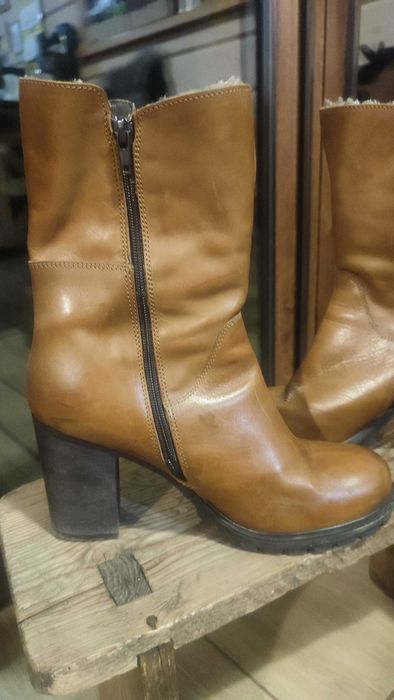 Botki, kozaczki skórzane Clarks r.40 b.ciepłe!