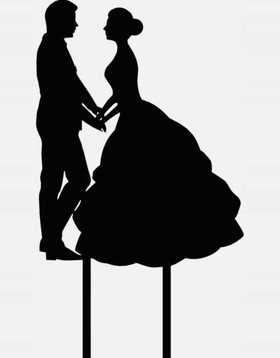 Topper na tort/ ślub/ wesele/ Czarny/ jak nowy