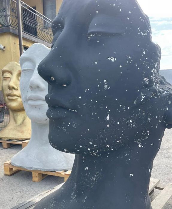 Betonowa Twarz Figura Betonowa Unikat do Ogrodu