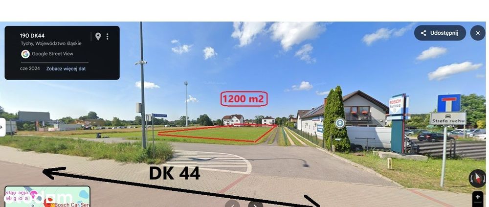 Działka -DK44 Oświęcimska GŁOWNA DROGA