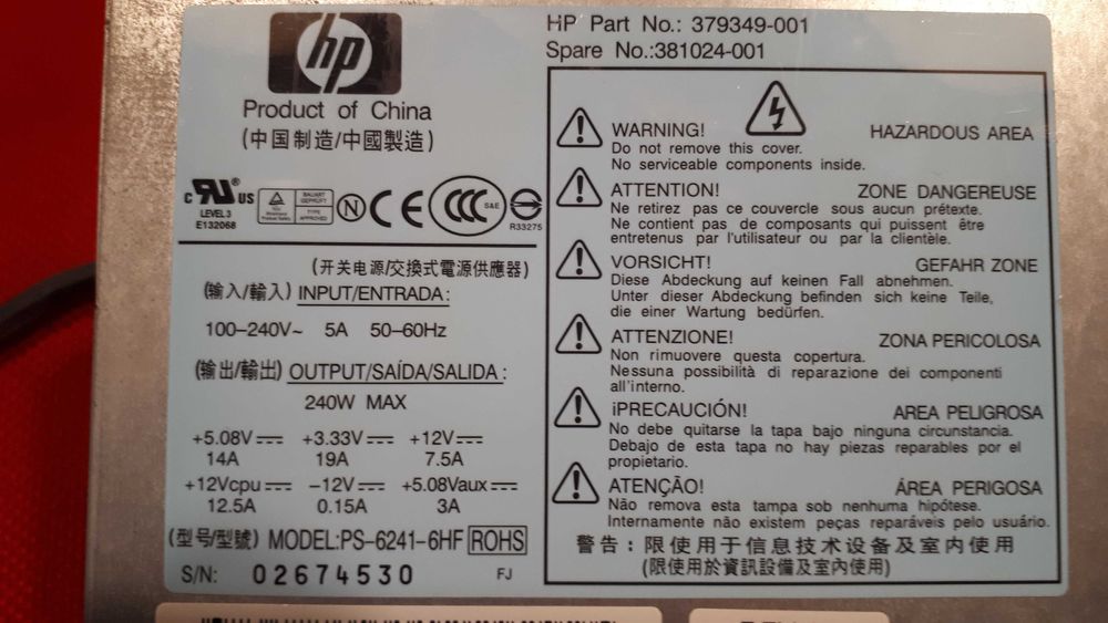 Fonte alimentação HP