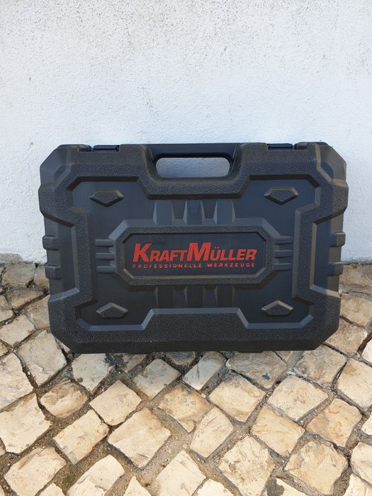 Kit de rebarbadora e máquina de impacto com 2 baterias