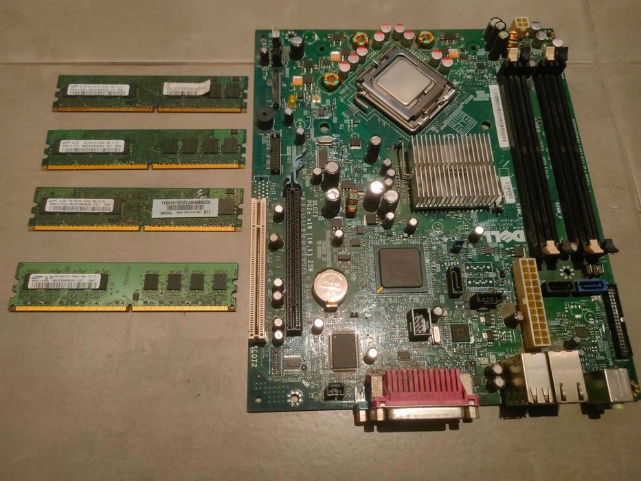Zestaw komputerowy – płyta główna Dell + procesor + 4x RAM