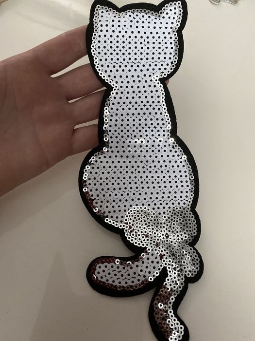 Naszywka cekiny kotek