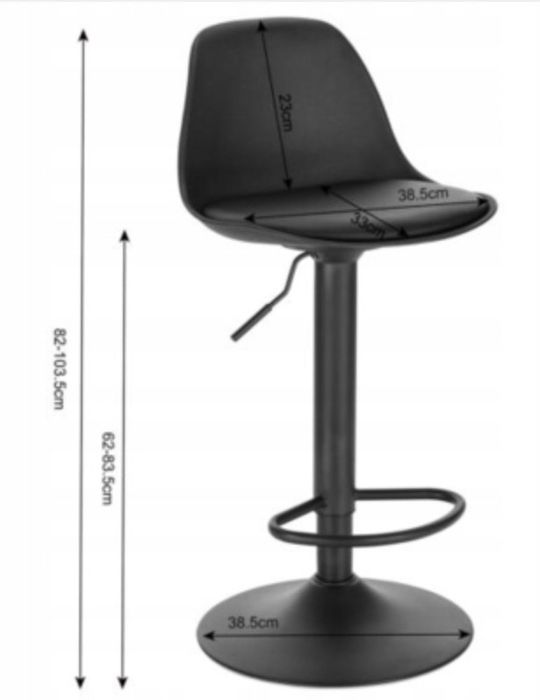 Hoker KGH czarny 82 cm skóra sztuczna 2 szt