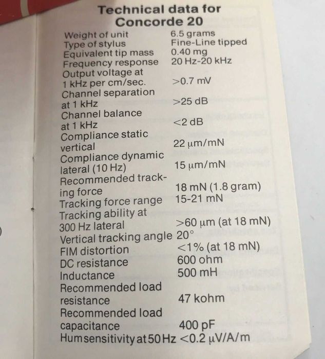 Wkładka do gramofonu Ortofon Concorde 20