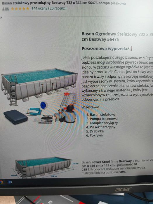 basen Bestwey z pompą i drabinką stan idealny