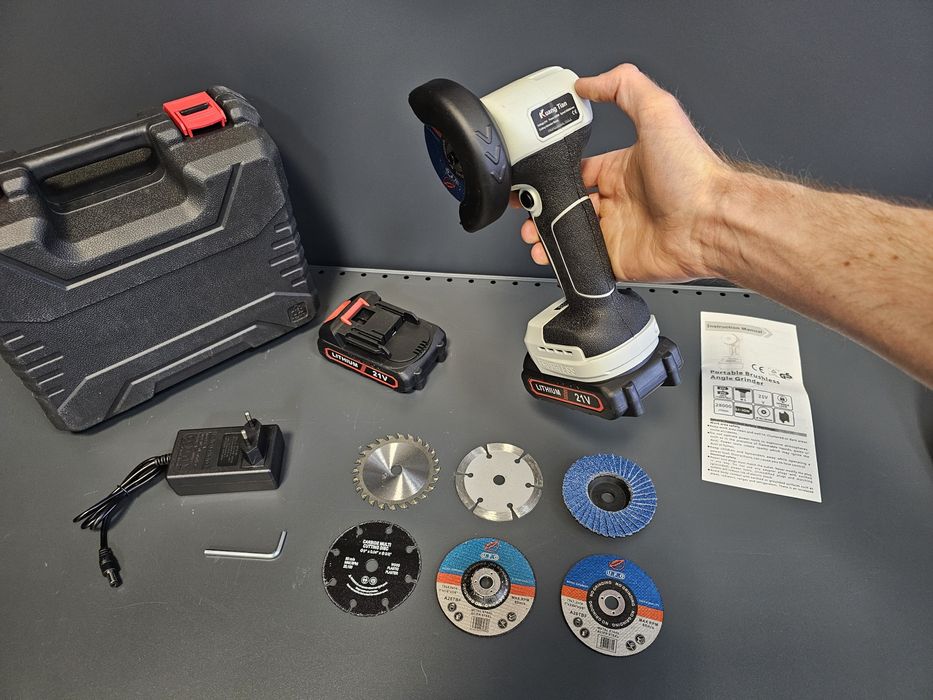 Мощная 18- 21V 76мм Мини Болгарка Kuang Tian +Комплект Дисков 7шт