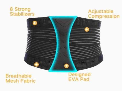 Пояс для підтримки попереку з 8 пружинами | Корсет для спини та спорту