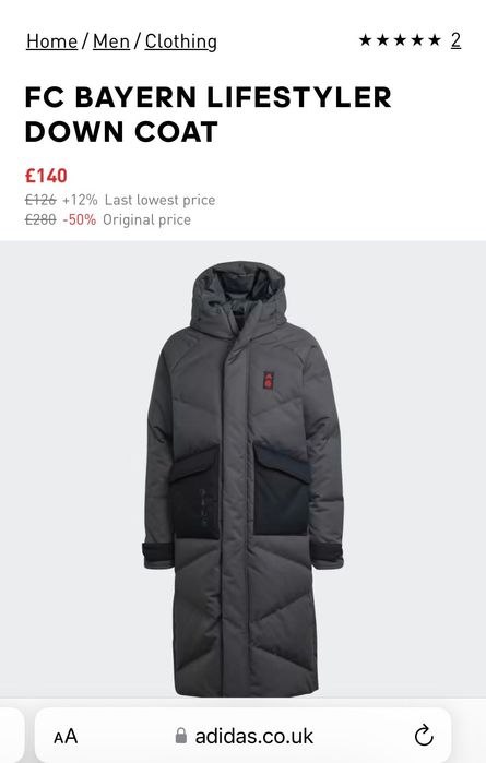 Чоловічий пуховик adidas оригінал. Розмір М