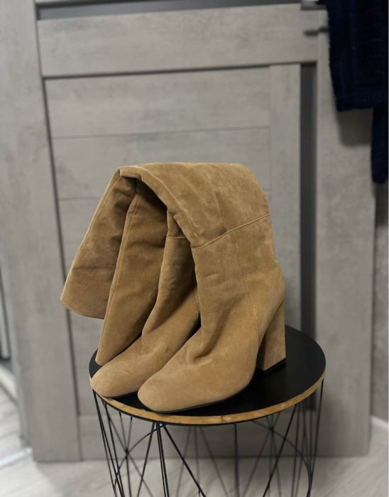 Сапожки чоботи до коліна нові