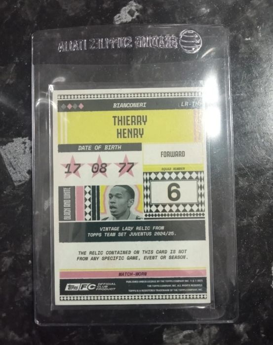Carta Thierry Henry /250 com Patch utilizado em jogo