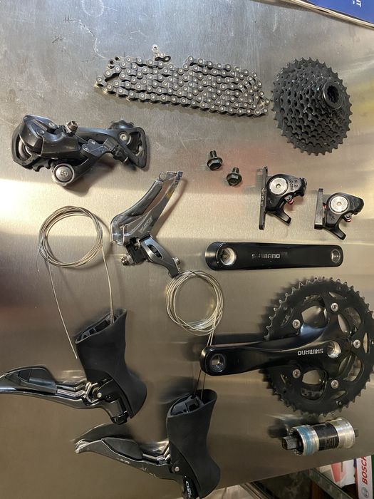 Kompetny naped/grupa hamulce Shimano Claris Tektro 2x8 szosa gravel
