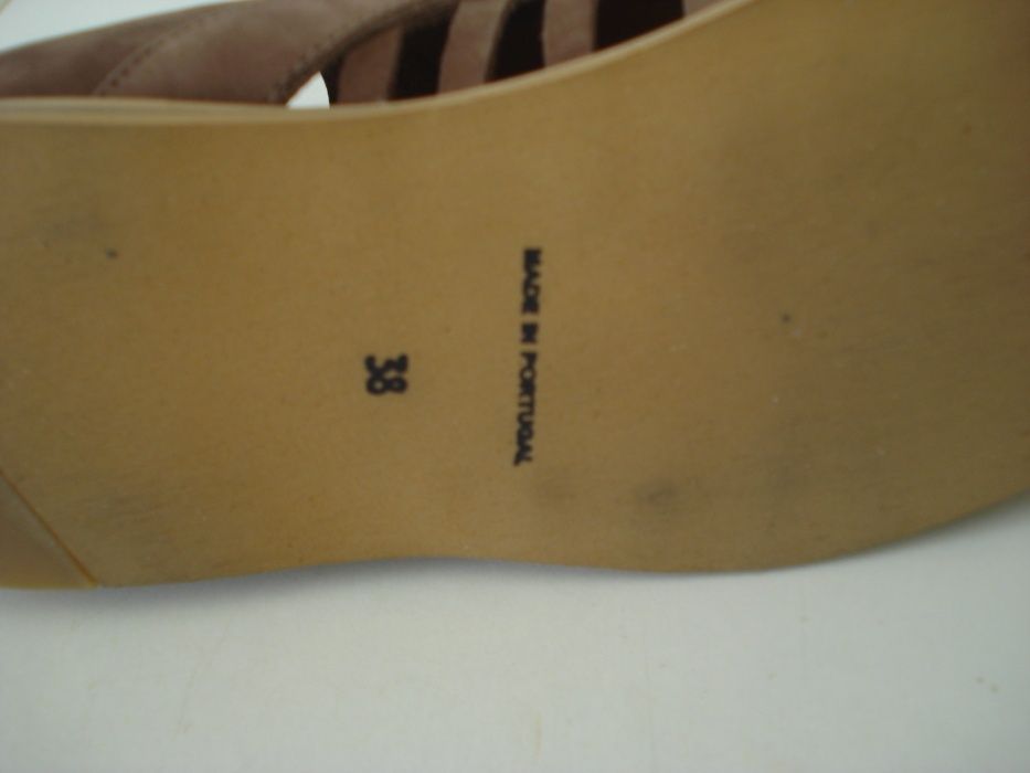 Botins/Sandálias castanhas de pele 38 EUREKA NOVO
