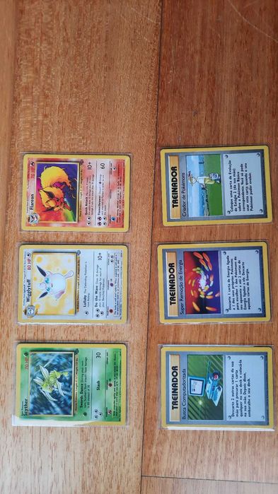 Cartas Pokémon Base Set / Jungle e Fossil - Raras Português e Inglês - Near Mint / Excelentes
