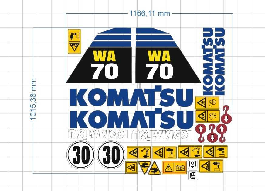 Naklejki oklejenie KOMATSU WA 70