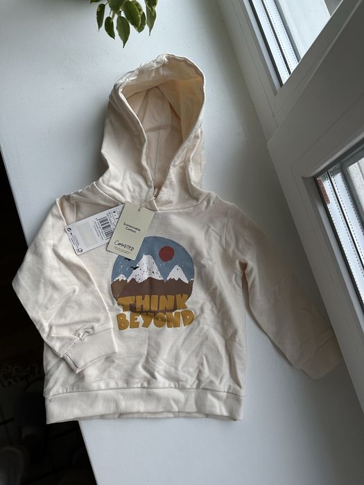 Манго mango 9-12 80 mng худі світшот кофта дитяча з капішоном молочна