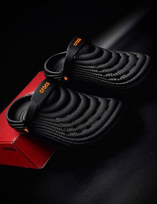 Мужские шлепанцы Crocs Black на любой вкус удобные мягкие кроксы черные