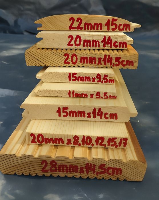 Deska elewacyjna podłogowa tarasowa półbal boazeria podbitka szalówka