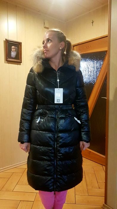 Piękny Płaszcz płaszczyk rozm L XL z jenotem z futrem