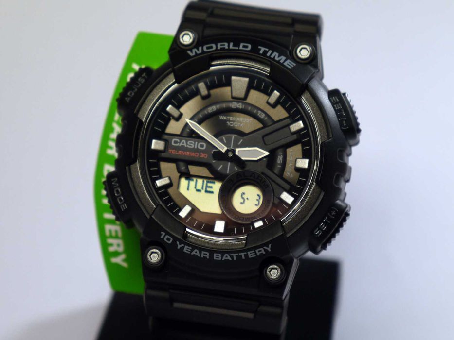 Casio AEQ-110W-1AV. Батарейка на 10 років