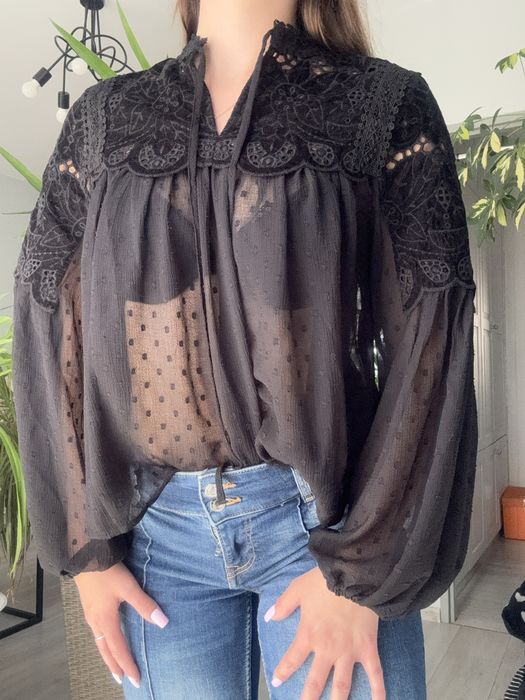Bluzka 34 XS bufiaste rękawy H&M