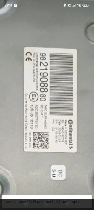 Módulo rádio PSA Nac wave 2 ref 982190880