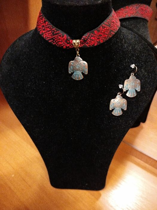 Намисто чокер та кульчики Горлиця