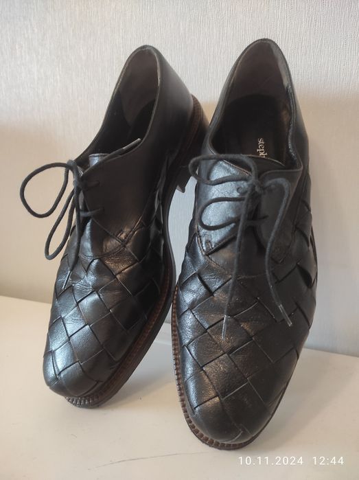 Шкіряні жіночі туфлі плетені кожаные женские туфли плетёные