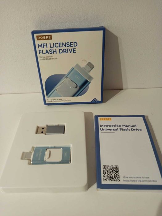 ROSPE Flash Drive Pendrive 128GB 3w1 Dysk Zewnętrzny