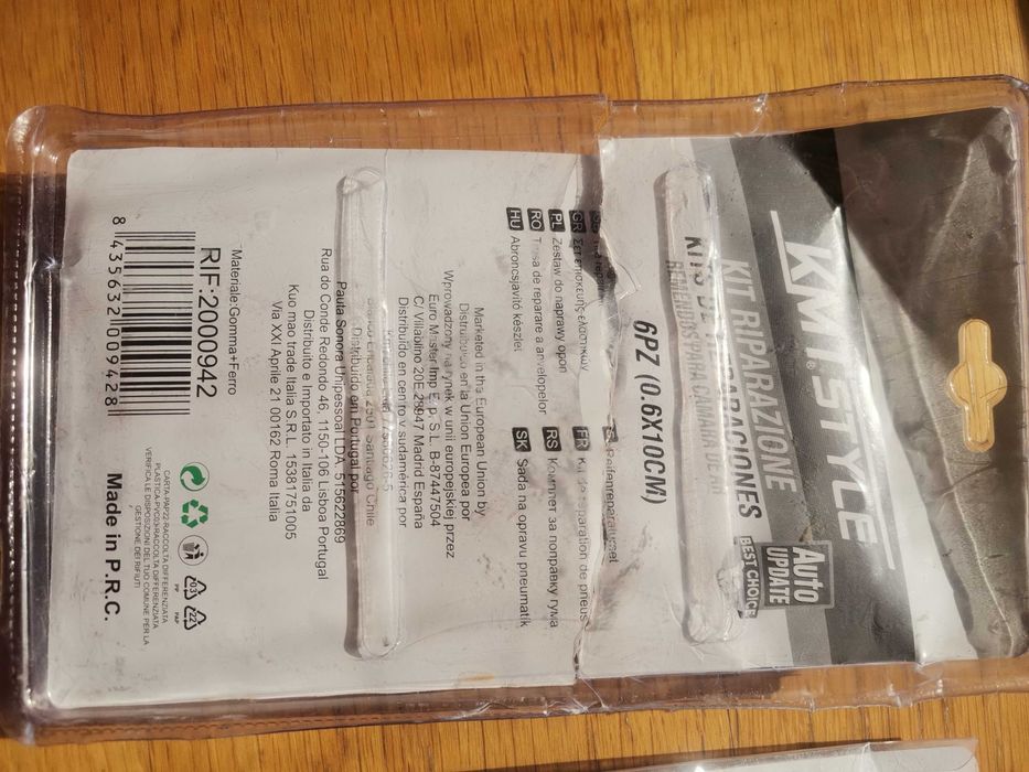 Kit de reparação de câmara de ar, pneu tubeless