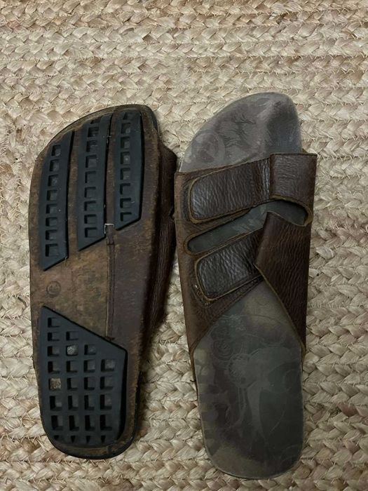 Шкіряні коричневі шльопанці 44р