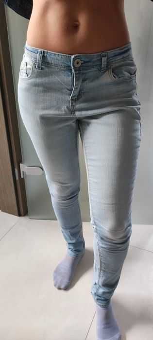 Spodnie damskie L jeans gumowany