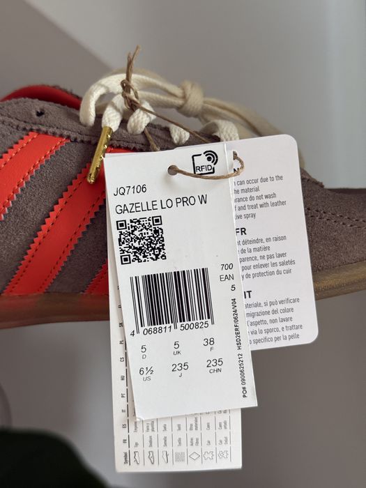 nowe gazelle lo pro w brązowe z pomarańczowymi paskami