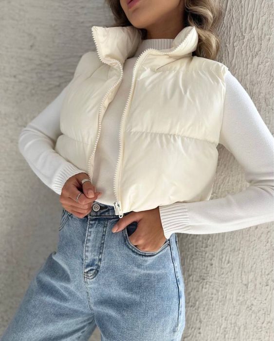 БЕЗКОШТОВНА ДОСТАВКА! Укорочена жіноча жилетка, дуда весіння жилетка