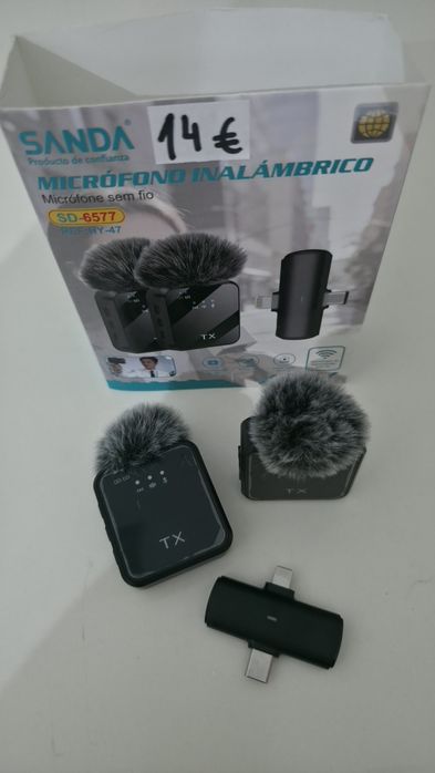 Microfones Bluetooth para telemóvel- novos