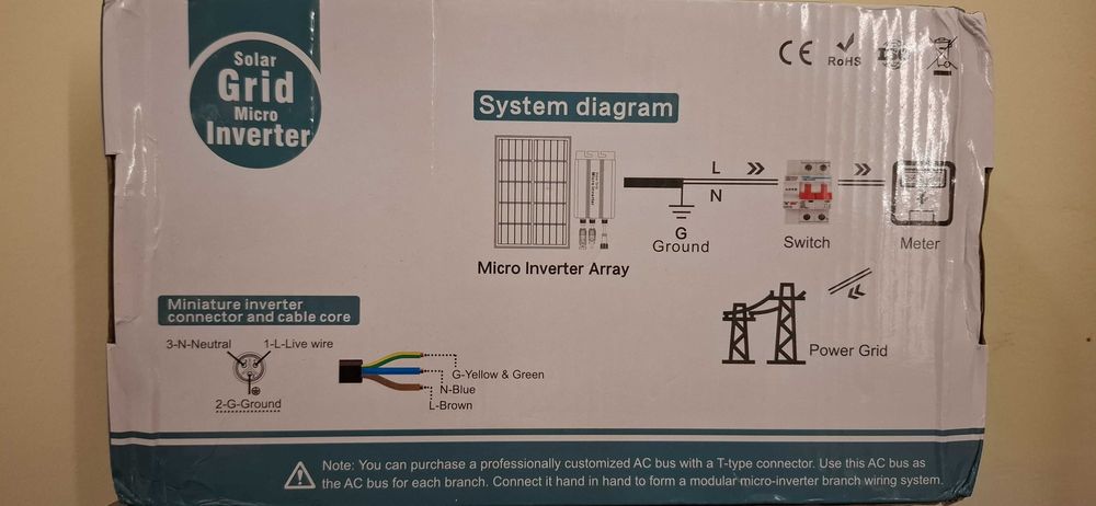Балконний мережевий мікроінвертор для сонячної панелі на 19..24 Вольт