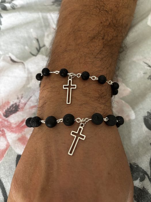 Męska bransoletka dziesiątka różańca 2 sztuki