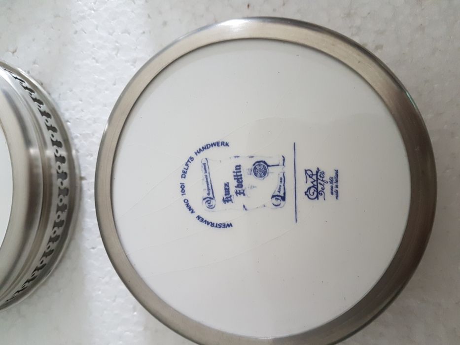 Base garrafa de estanho cerâmica pintado